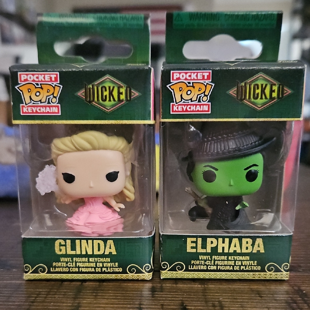 Wicked- Funko Pocket Pop Keychain Set Glinda & Elphaba